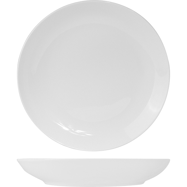 Блюдо глубокое «Кунстверк»; фарфор; D=46, H=8см; белый