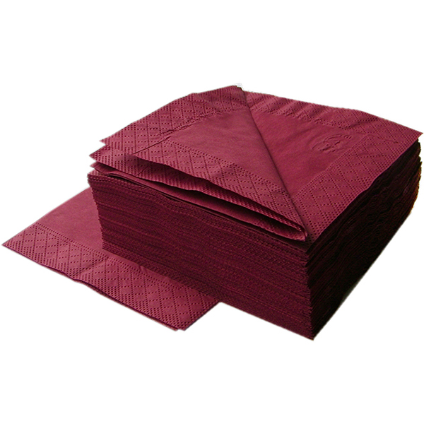 Салфетки бумажные «Лайм» 2-слойная[250шт]; бумага; , L=24, B=24см; бордо