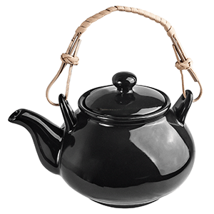 Чайник «Кунстверк»; фарфор; 0, 6л; D=75, H=100, L=155мм; черный