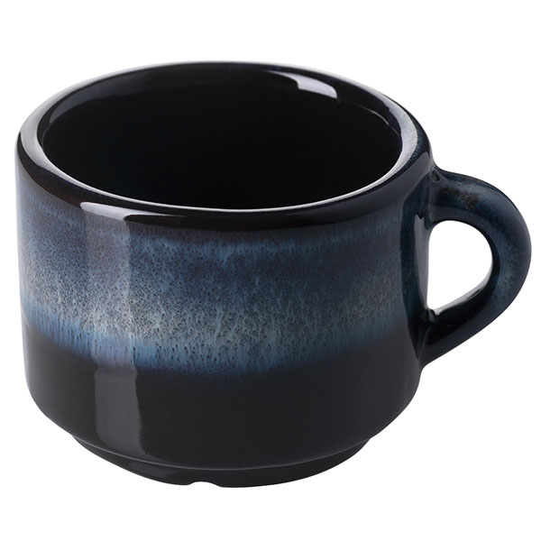 Чашка кофейная «Пати»; фарфор; 80мл; D=60, H=47мм; серый, синий