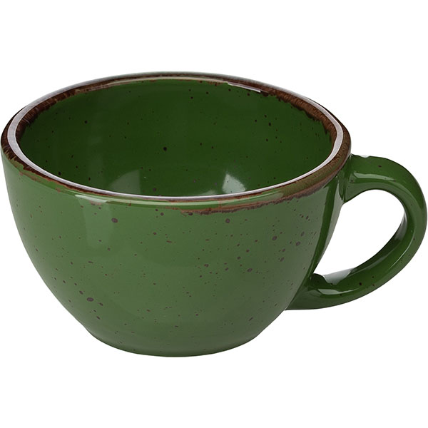 Чашка чайная «Пунто Верде»; фарфор; 300мл; D=11, H=7см; зелен., коричнев.