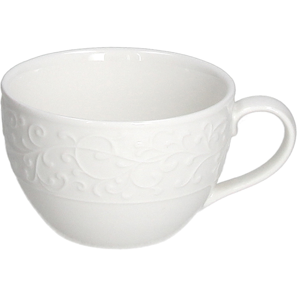Чашка чайная «Жасмин»; фарфор; 200мл; белый; с узором