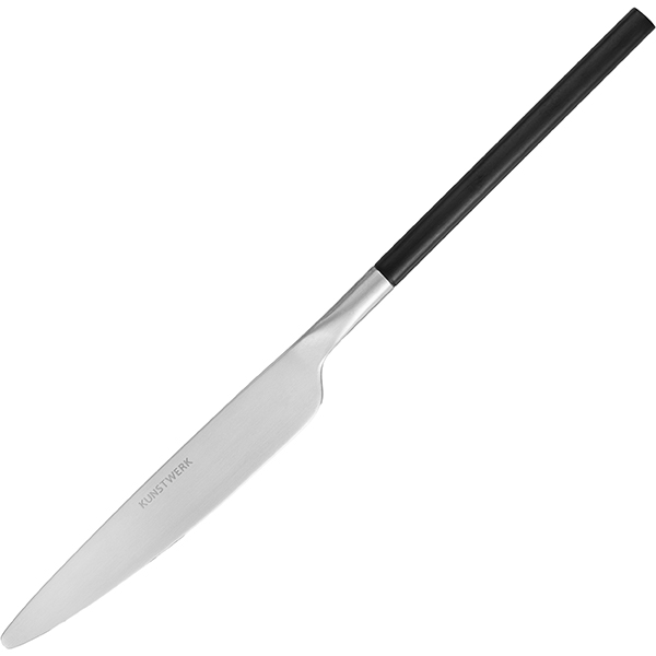 Нож столовый «Дистрикт Сильвер Блэк Мэтт»; сталь нержавеющая; , L=225, B=18мм; матовый, черный