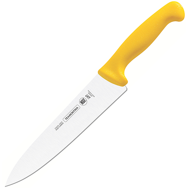 Нож поварской «Профешионал Мастер»; сталь нержавеющая, пластик; , L=37, 6/20см; желт.