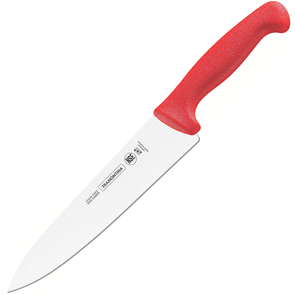 Нож поварской «Профешионал Мастер»; сталь нержавеющая, пластик; , L=37, 6/20см; красный