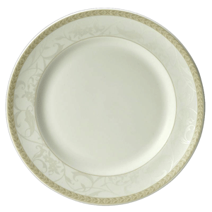 Тарелка мелкая «Антуанетт»; материал: фарфор; диаметр=31 см.; белый,оливковый