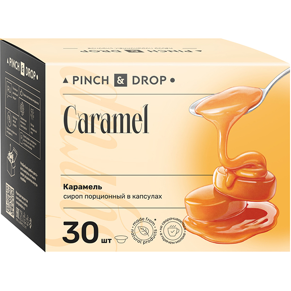Сироп «Карамель» ароматизированный порционный Pinch&Drop[30шт]; картон; 15мл