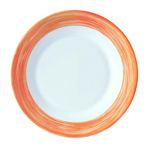 Тарелка мелкая «Браш оранж»  D=19, 5см  белый, оранжев. Arcoroc