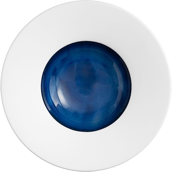 Тарелка для пасты «Абиссос»; фарфор; D=270, H=55мм; белый, синий