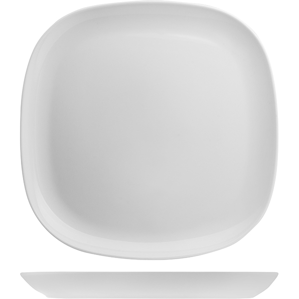 Тарелка квадратная «Исола»; материал: фарфор; длина=26, ширина=26 см.; белый