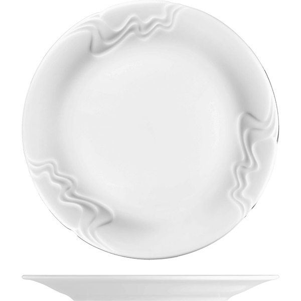Тарелка мелкая «Мелодия»; материал: фарфор; диаметр=27, высота=2.5 см.; белый