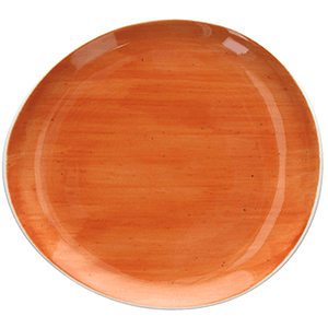Тарелка «Би-Раш»; фарфор; D=21см; белый, оранжев.