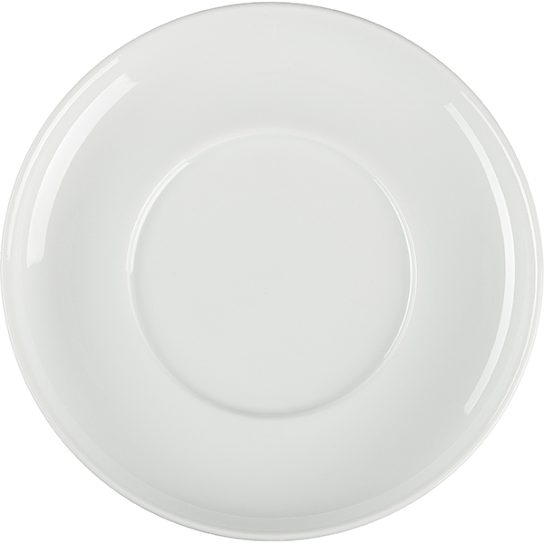 Блюдце «Белая» Практик; фарфор; D=145, H=18мм; белый