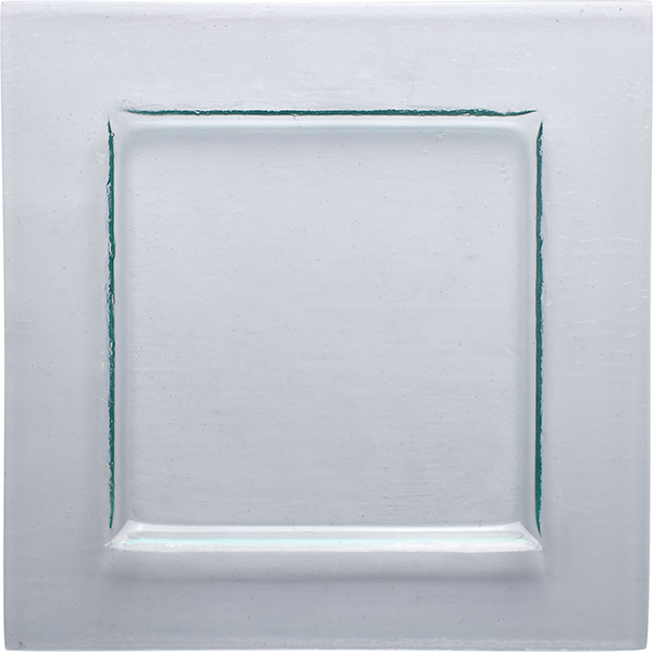 Тарелка квадратная «Бордер»; стекло; высота=15, длина=253, ширина=253 мм; прозрачный