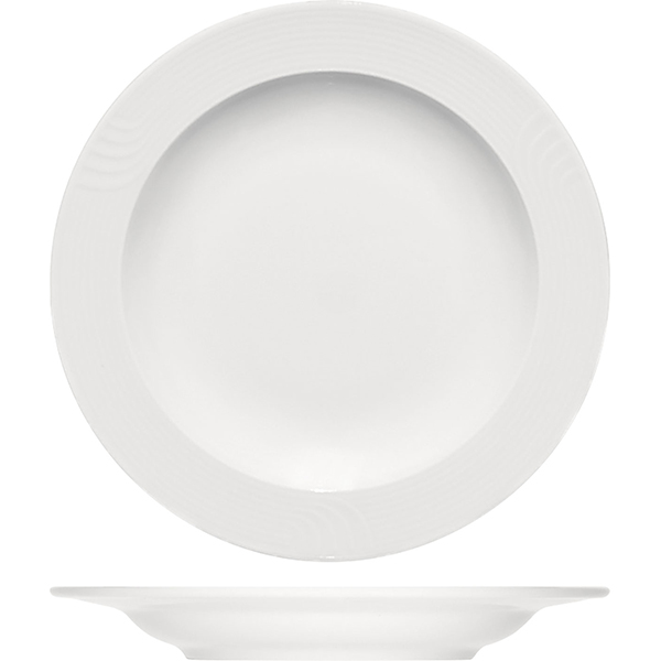Тарелка глубокая «Карат»; материал: фарфор; диаметр=23, высота=2.5 см.; белый
