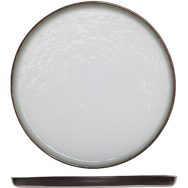 Тарелка десертная; керамика; D=21, 5см; белый, коричнев.