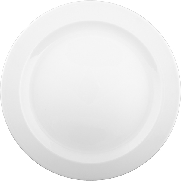 Блюдо «Белая» Принц; фарфор; D=305, H=34мм; белый