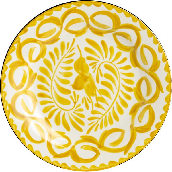 Тарелка «Пуэбла ЭсДюн» мелкая; керамика; D=23см; белый, желт.