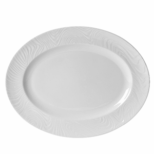 Блюдо «Оптик» овальное; фарфор; , H=27, L=330, B=260мм; белый