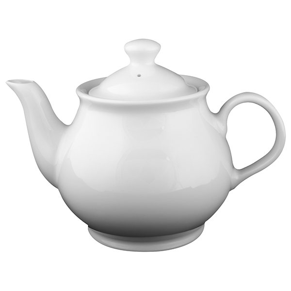 Чайник «Белая» Классик; фарфор; 400мл; D=107/166, H=90мм; белый