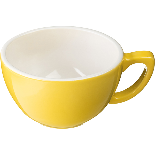Чашка кофейная «Пур-Амор»; фарфор; 300мл; D=110/60, H=65, L=140мм; желт., белый