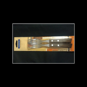 Вилка столовая с дерев.ручкой[2шт]; сталь, дерево; , L=190/65мм; металлический