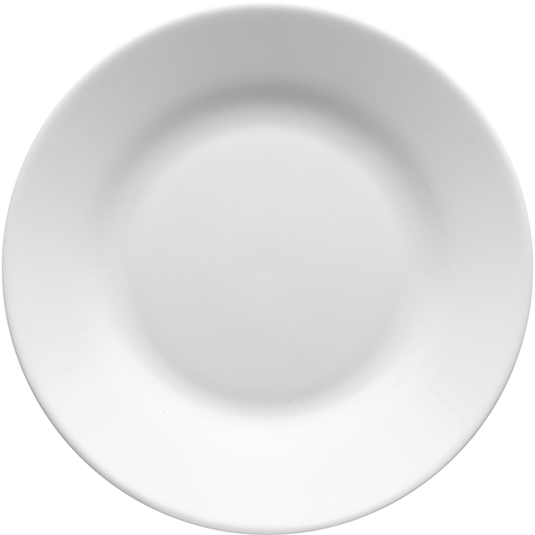 Тарелка глубокая «Ресторан»; стекло; 300 мл; диаметр=22.5, высота=3.5 см.; белый