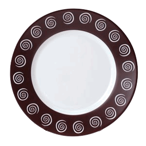 Тарелка «Сирокко браун»; D=24см; белый, коричнев.