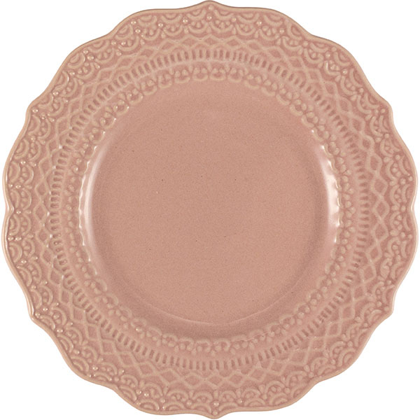 Тарелка «Скалистос» пирожковая; керамика; D=15, H=2см; розов.