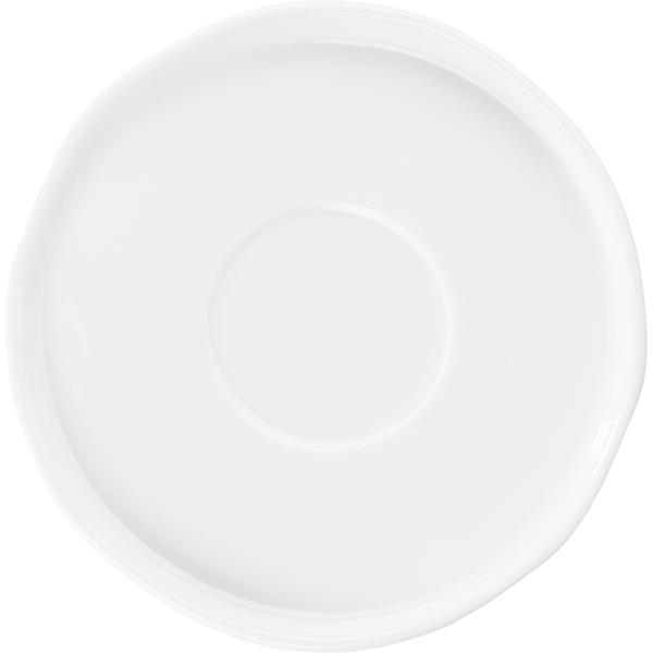 Блюдце «Эггшелл» с бортом; фарфор; D=13, 5см; белый