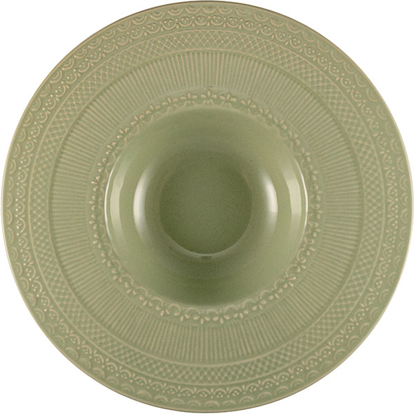 Тарелка для пасты «Скалистос»; керамика; 200мл; D=23, H=4см; зелен.