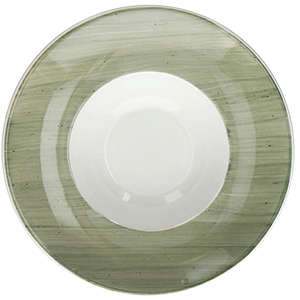 Тарелка для пасты «Би-Раш»; фарфор; D=27см; зелен., белый