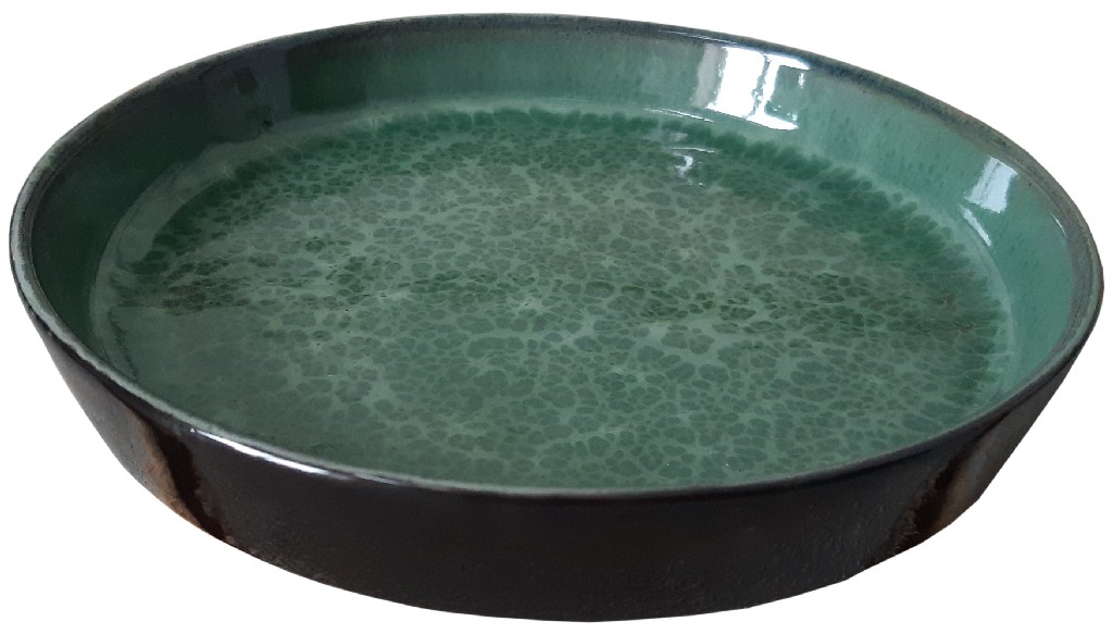 Тарелка «Верде Нот»; фарфор; 300мл; D=175, H=30мм; черный, зелен.