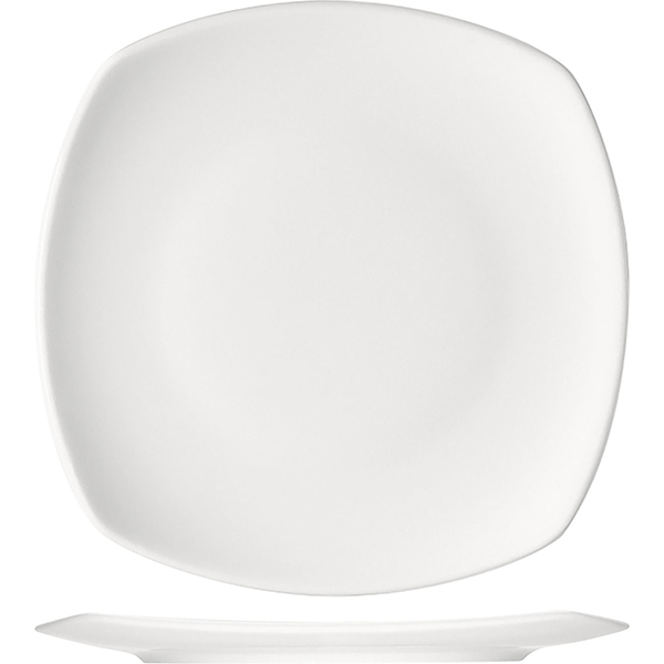 Тарелка квадратная «Опшенс»; материал: фарфор; высота=12, длина=16.5, ширина=16.5 см.; белый