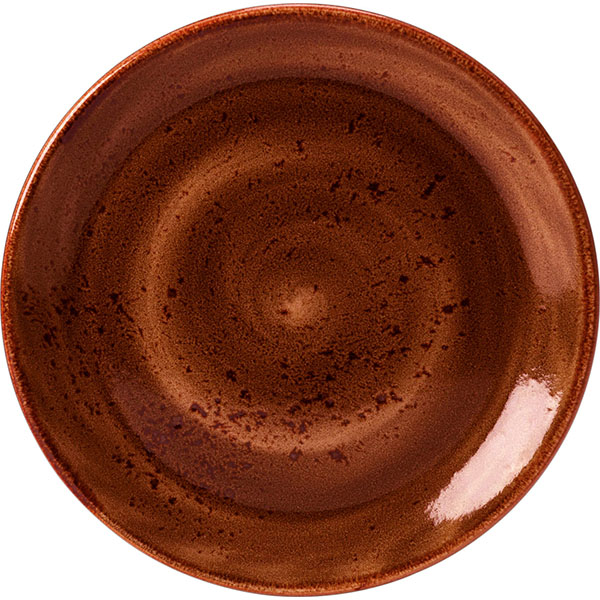Тарелка пирожковая «Крафт»; материал: фарфор; диаметр=15, высота=21.5, длина=28.5, ширина=20 см.; терракот