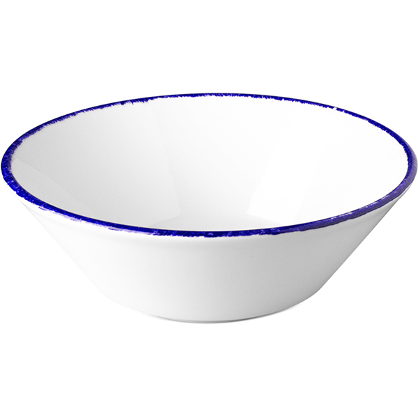 Салатник «Оптимо Пикник»; фарфор; D=15см; белый, синий