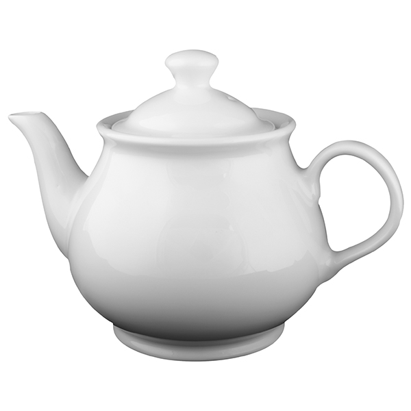 Чайник «Белая» Классик; фарфор; 0, 6л; D=11, 8/19, H=13см; белый