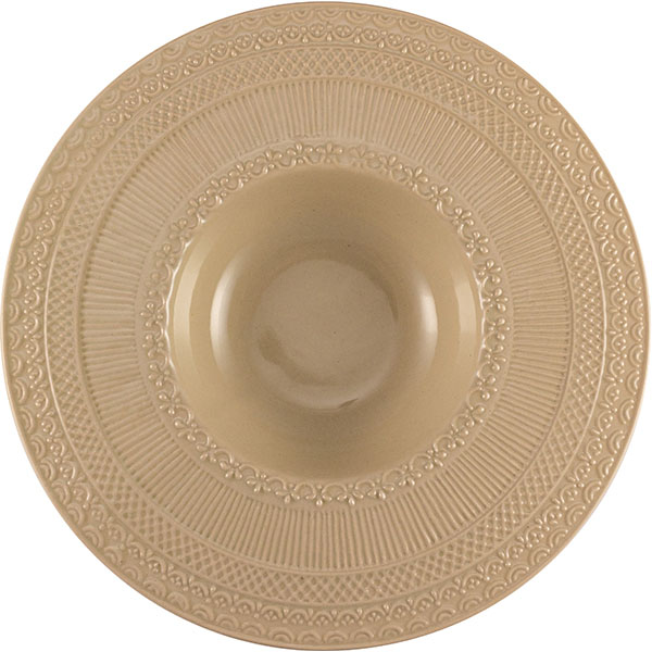 Тарелка для пасты «Скалистос»; керамика; 300мл; D=27, H=4см; бежев.