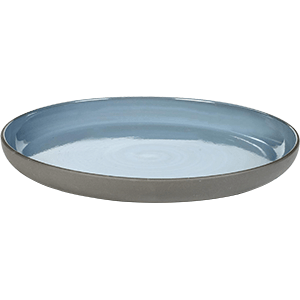 Тарелка «Даск»; керамика; D=27, H=3см; серый, голуб.