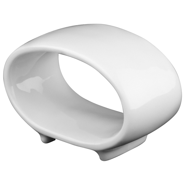 Кольцо для салфеток «Белая» Классический; фарфор; , H=40, L=26, B=60мм; белый