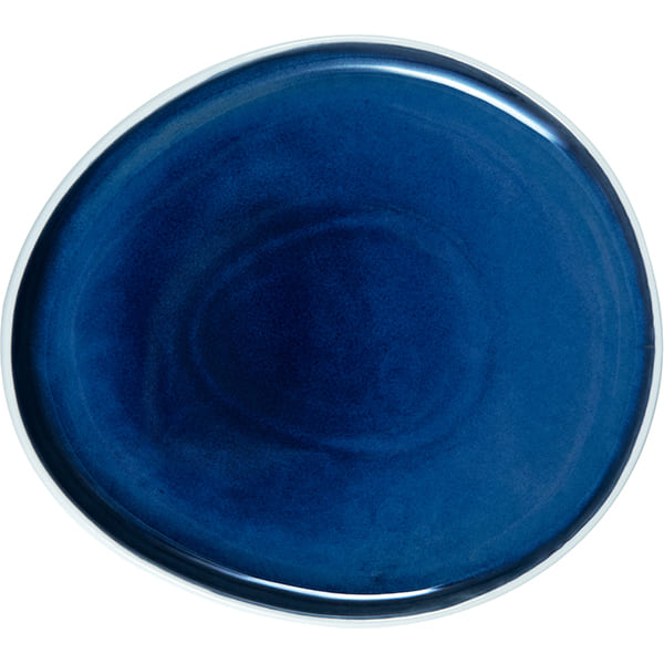 Тарелка «Абиссос» пирожковая; фарфор; , H=25, L=175, B=160мм; синий, белый