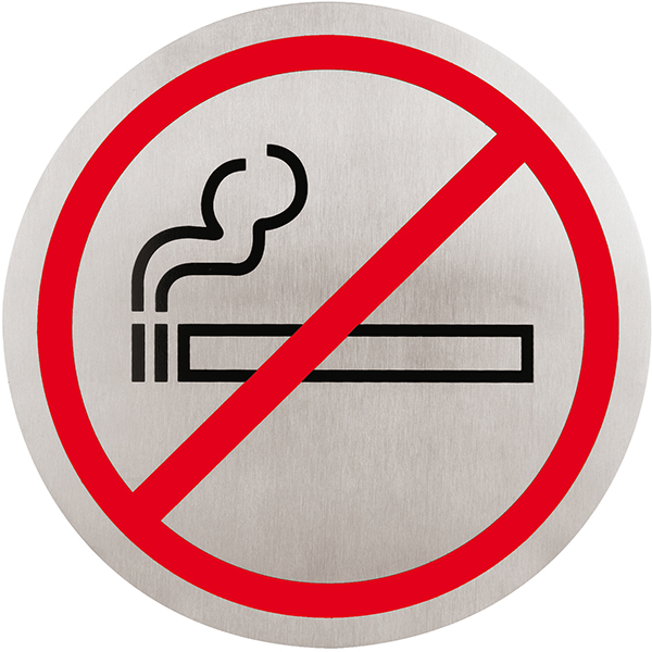 Табличка «Не курить»; сталь нержавеющая; диаметр=16 см.; металлический