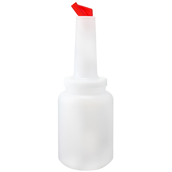 Емкость для сока с лейкой в ассортименте; пластик; 2л; диаметр=12, высота=19 см.; белый