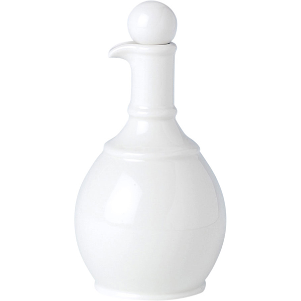 Бутылка для масла и уксуса с крышкой «Симплисити Вайт»; материал: фарфор; 170 мл; диаметр=55, высота=145 мм; белый