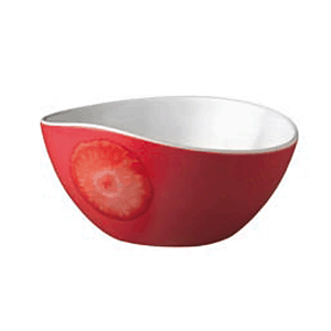 Салатник; пластик; диаметр=15, высота=7.5 см.; красный, белый