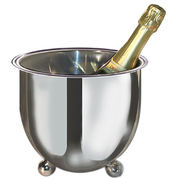 Ведро для шампанского; сталь нержавеющая; 4.2л; диаметр=24, высота=19, ширина=20 см.; металлический