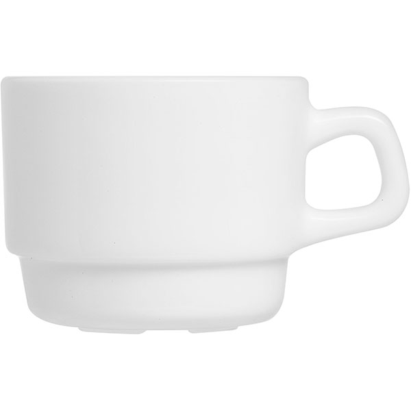 Чашка чайная «Ресторан»; стекло; 290 мл; диаметр=85, высота=70, длина=110 мм; белый
