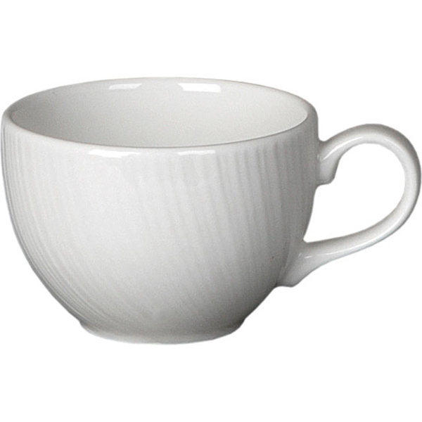 Чашка кофейная «Спайро»; материал: фарфор; 85 мл; диаметр=6, высота=4.5, длина=8.5 см.; белый