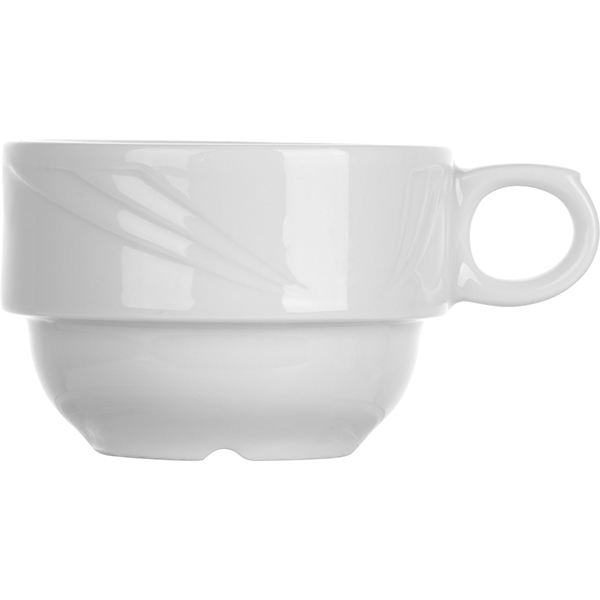 Чашка чайная «Аркадия»; материал: фарфор; 220 мл; диаметр=9, высота=6, ширина=12 см.; белый