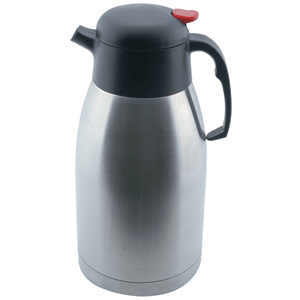 Кофейник-термос для кофе,чая; сталь, пластик; 2л; высота=27, длина=15.8, ширина=13.7 см.; серебряные, цвет: черный